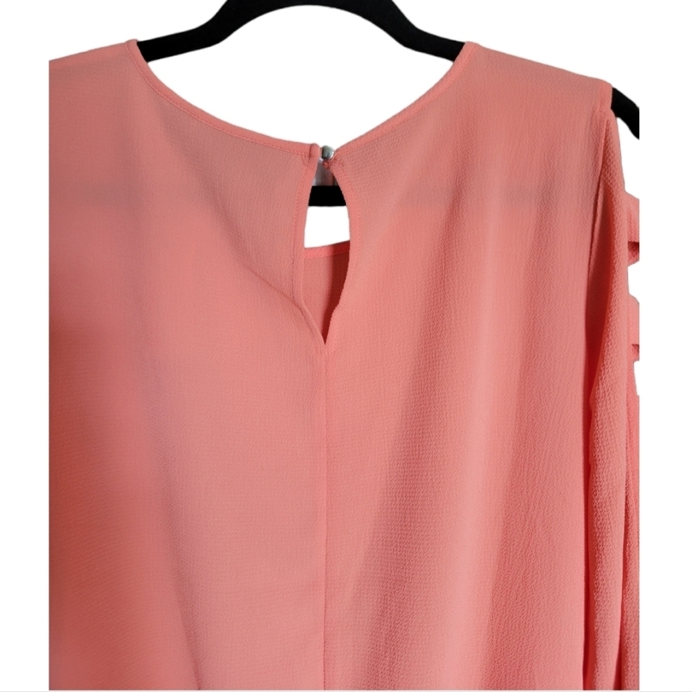 NY & Co Soft Papaya Ladder Sleeve‎ Blouse XS Boho Office Summer NWT - Picture 5 of 8